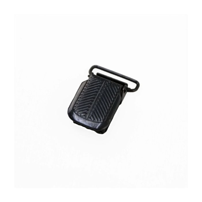 1 1/2 Inch Herringbone Black Plated Metal Suspender Clip