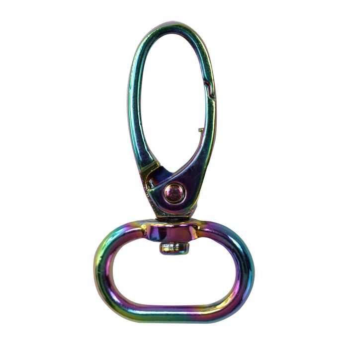 3/4 Inch Rainbow Plated Metal Rotating Snap Hook