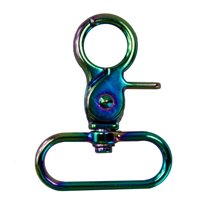 1 1/2 Inch Rainbow Plated Metal Rotating Trigger Snap Hook
