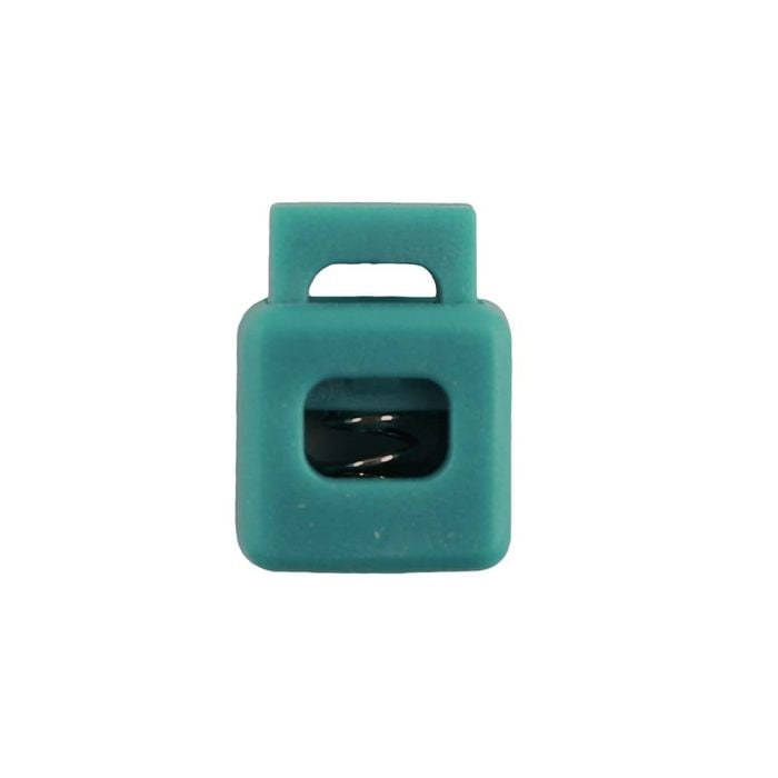 Teal Block Style Plastic Cord Lock