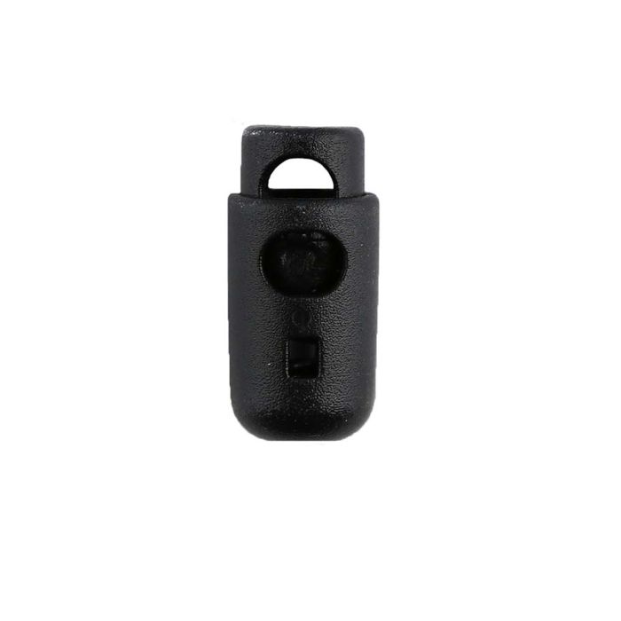 Black Round Barrel Style Plastic Cord Lock