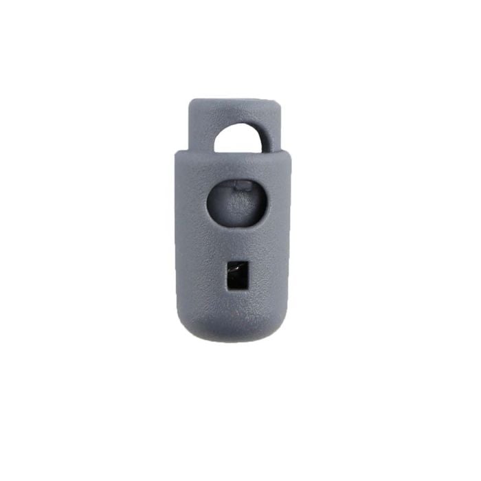 Gray Round Barrel Style Plastic Cord Lock