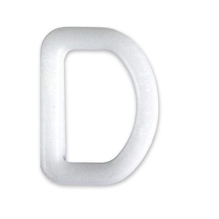 1 Inch Plastic D-Ring White