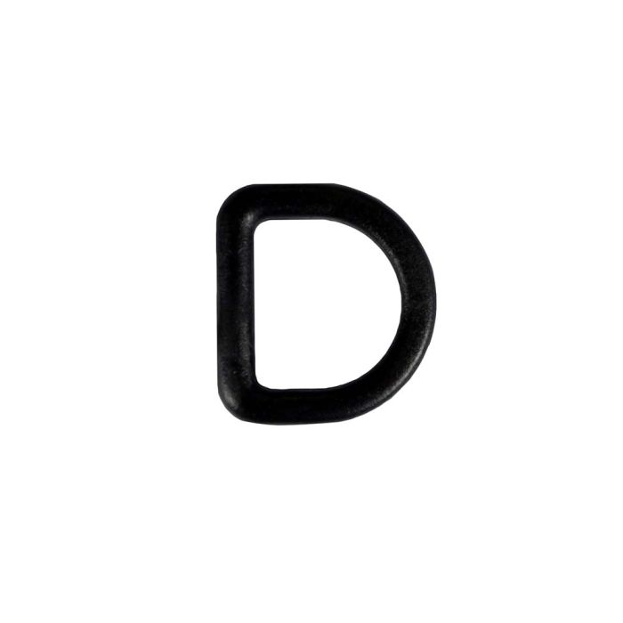 3/4 Inch Plastic D-Ring Squared Black