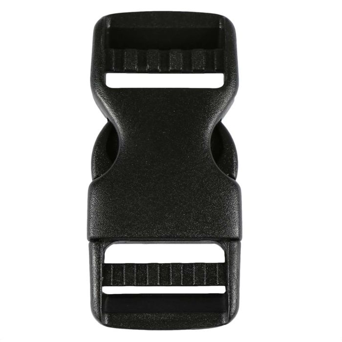 1 Inch Plastic Side Release Buckle Double Adjust Black