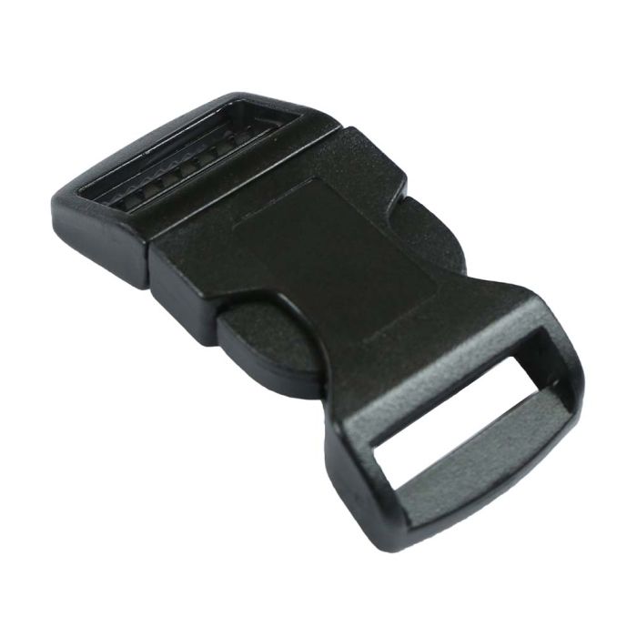 1 Inch Plastic Side Release Buckle Single Adjust Contoured Black