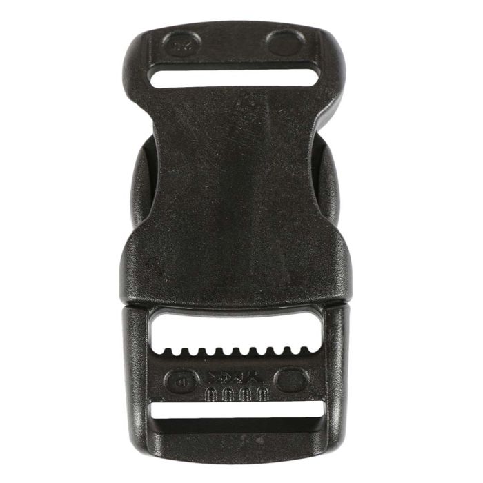 1 Inch Plastic Side Release Buckle Single Adjust Extra Strength Black (Berry Compliant)