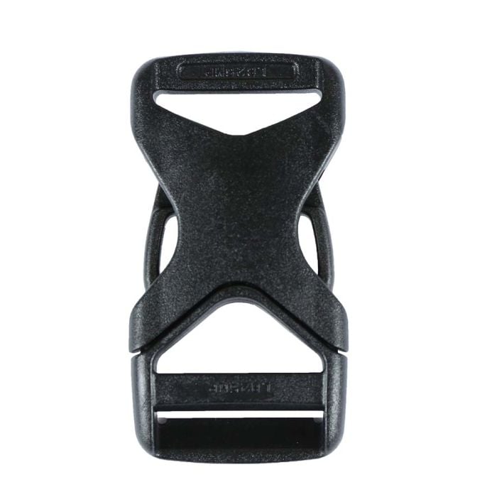 1 Inch Plastic Side Release Buckle Single Adjust V-Tech Black (Berry Compliant)