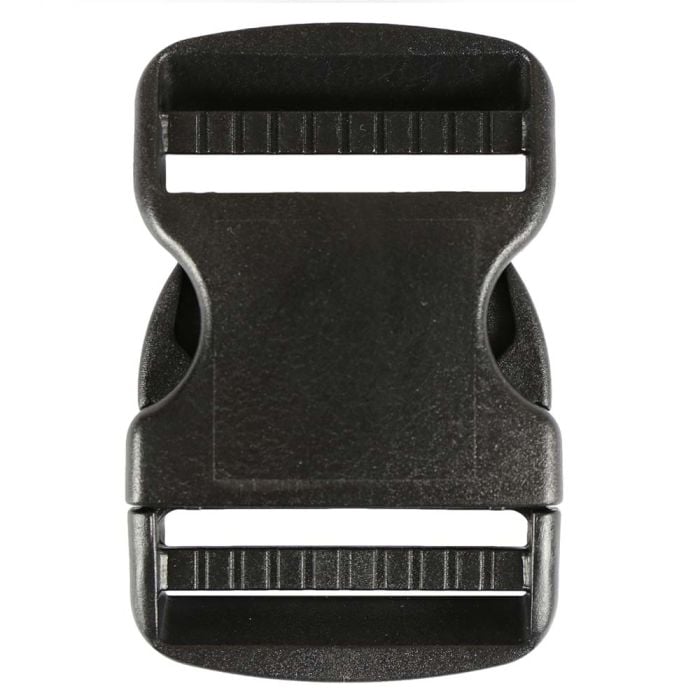2 Inch Plastic Side Release Buckle Double Adjust Black