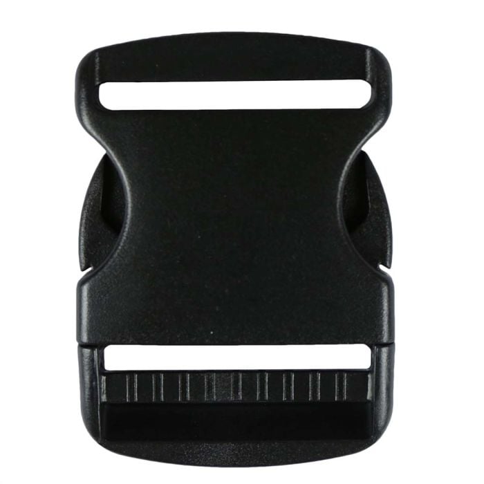 2 Inch Plastic Side Release Buckle Single Adjust Black