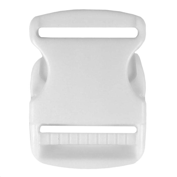 2 Inch Plastic Side Release Buckle Single Adjust White