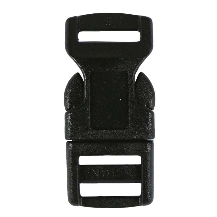 1/2 Inch Plastic Side Release Buckle Single Adjust Contoured Black