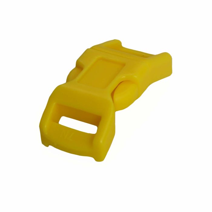 1/2 Inch Plastic Side Release Buckle Single Adjust Contoured Yellow