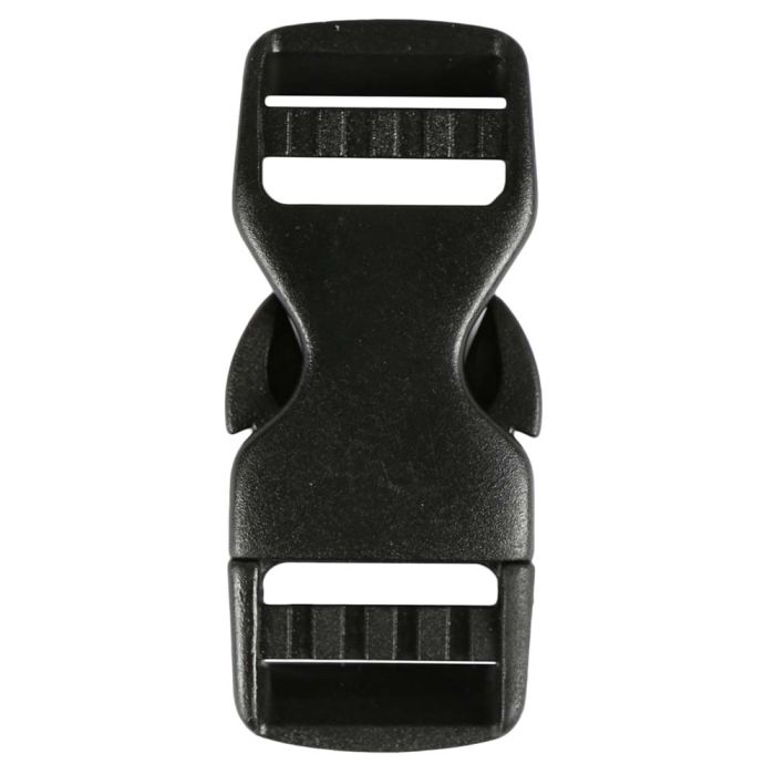 3/4 Inch Plastic Side Release Buckle Double Adjust Black