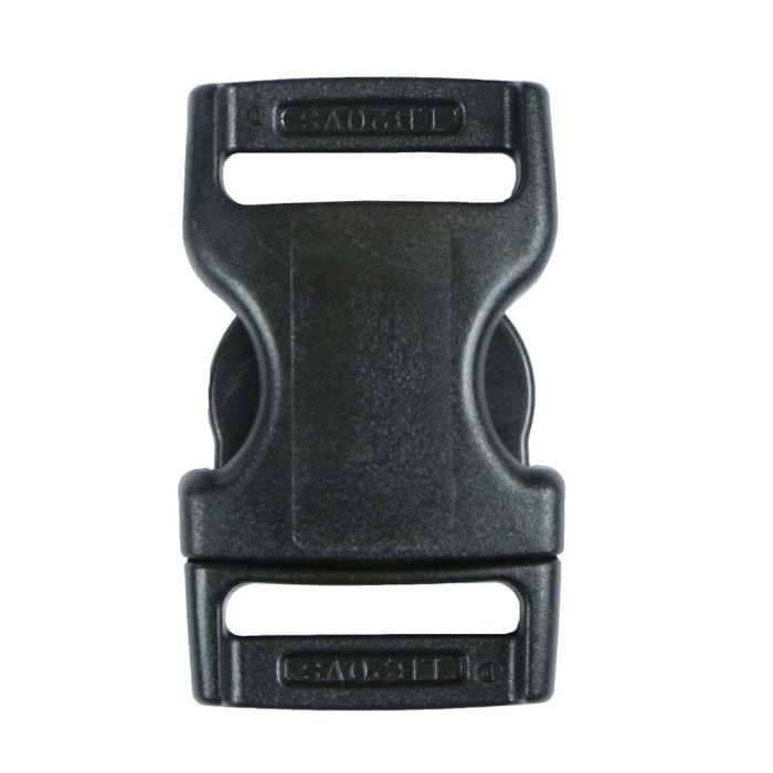 3/4 Inch Plastic Side Release Buckle No Adjust Black