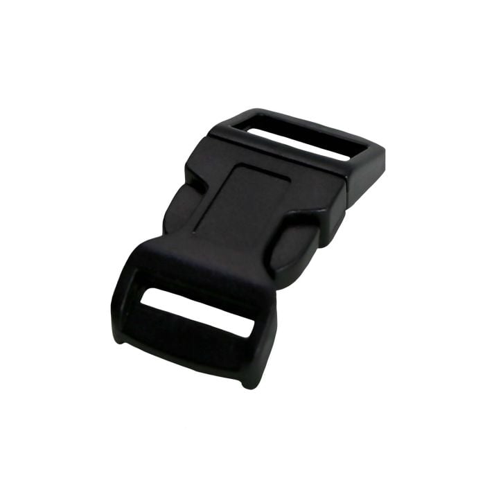 5/8 Inch Plastic Side Release Buckle Single Adjust Contoured Black