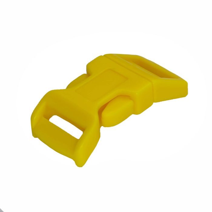 5/8 Inch Plastic Side Release Buckle Single Adjust Contoured Yellow