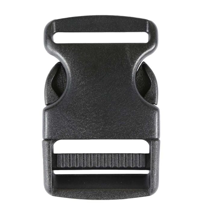 1 1/2 Inch Plastic Side Release Buckle Single Adjust Black