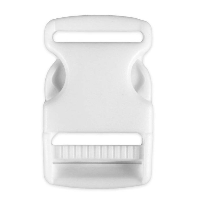 1 1/2 Inch Plastic Side Release Buckle Single Adjust White