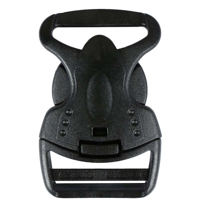 1 1/2 Inch Plastic Child Safe Side Release Buckle Single Adjust Black