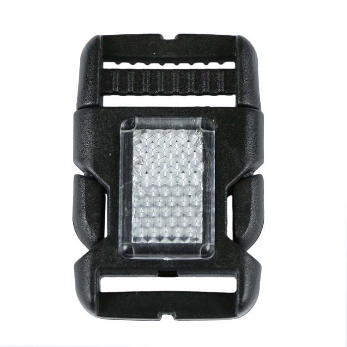 1 Inch Plastic Reflective Side Release Buckle Single Adjust Diamond