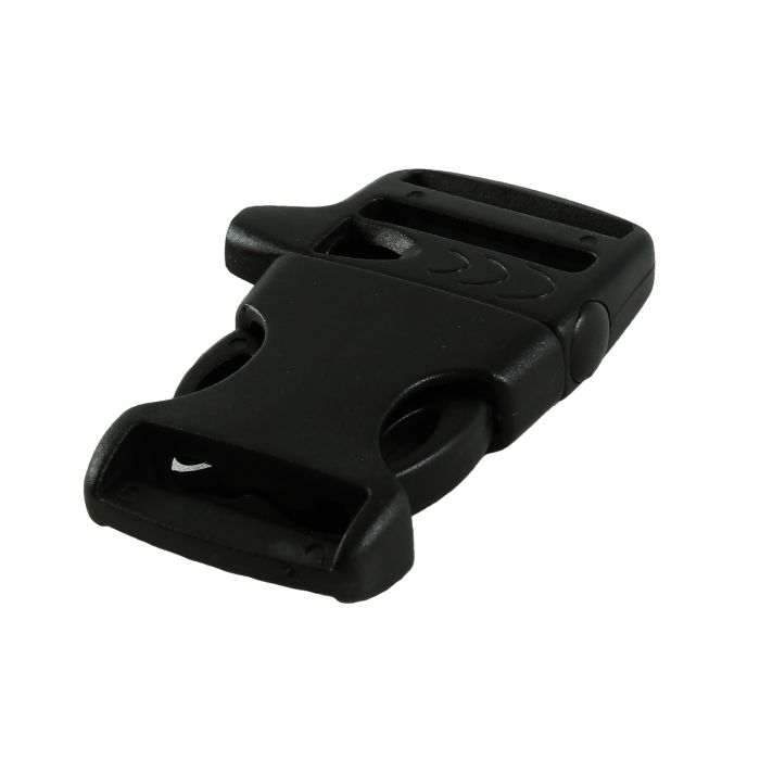 1 Inch Whistle Side Release Buckle Single Adjust Black