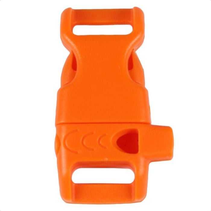 1/2 Inch Whistle Side Release Buckle No Adjust Contoured Orange