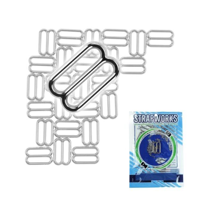 1 Inch Nickel Plated Rounded Metal Slides, 25 Pack