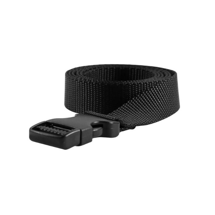 4 Foot by 1 Inch  Black Flat Nylon Single Adjust Side Release Buckle Strap