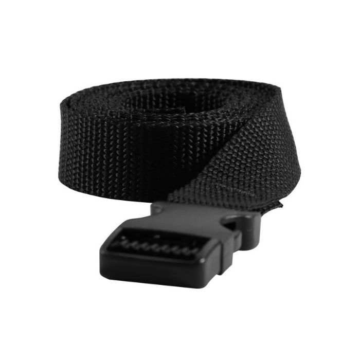 5 Foot by 1 Inch Black Heavyweight Polypropylene Single Adjust Side Release Buckle Strap
