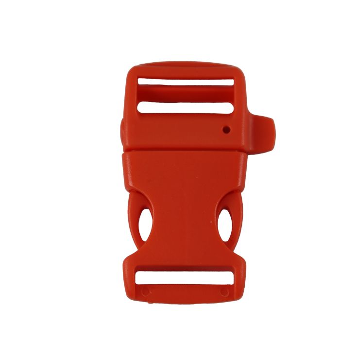 1 Inch Clearance Plastic Side Release Whistle Buckle Single Adjust Orange 