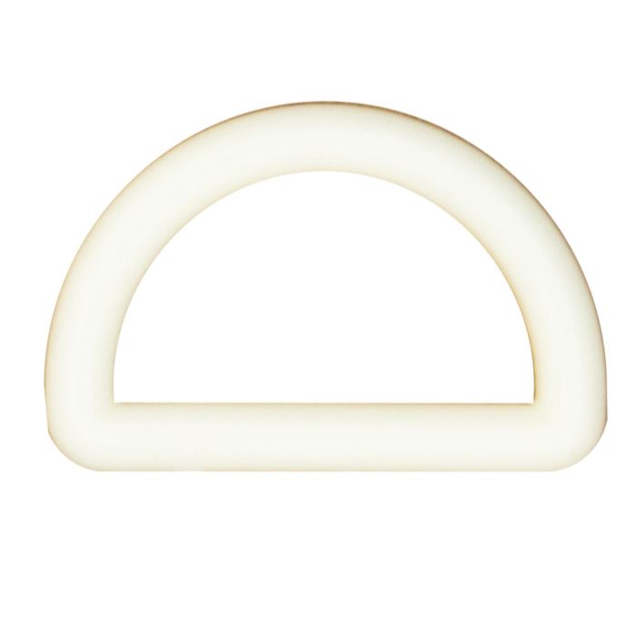 3/4 Inch D-Ring Creme White