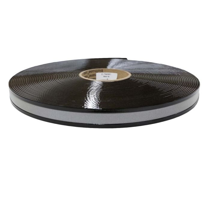 1 Inch Biothane Black Opaque Reflective