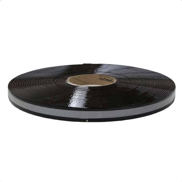 3/4 Inch Biothane Black Opaque Reflective