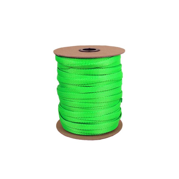 3/8 Inch Flat Nylon Hot Green