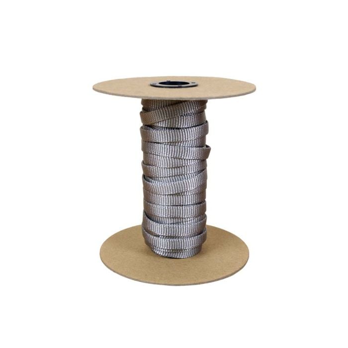 3/8 Inch Flat Nylon Silver Gray