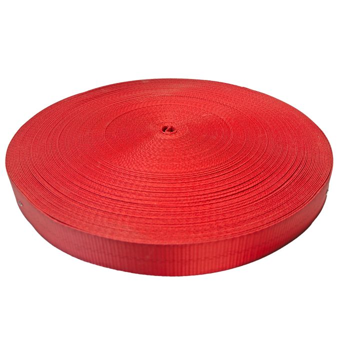 12K Polyester Webbing Red with Tracer