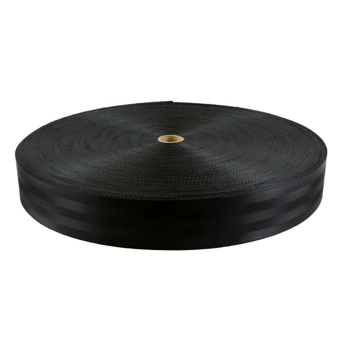 2 Inch Factory Dyed Seatbelt Polyester Black