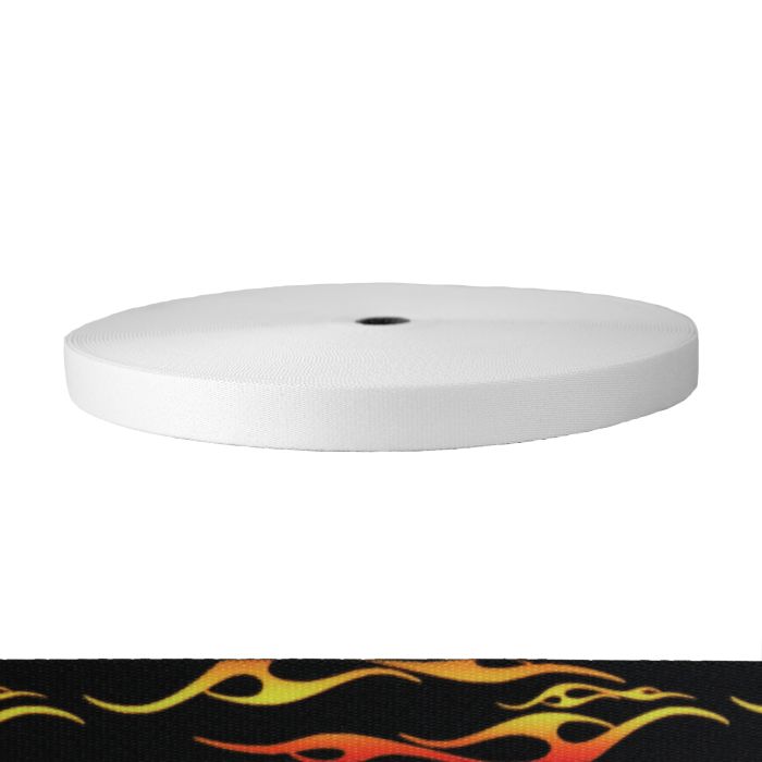 1 Inch Picture Quality Polyester Webbing Hot Rod Flames