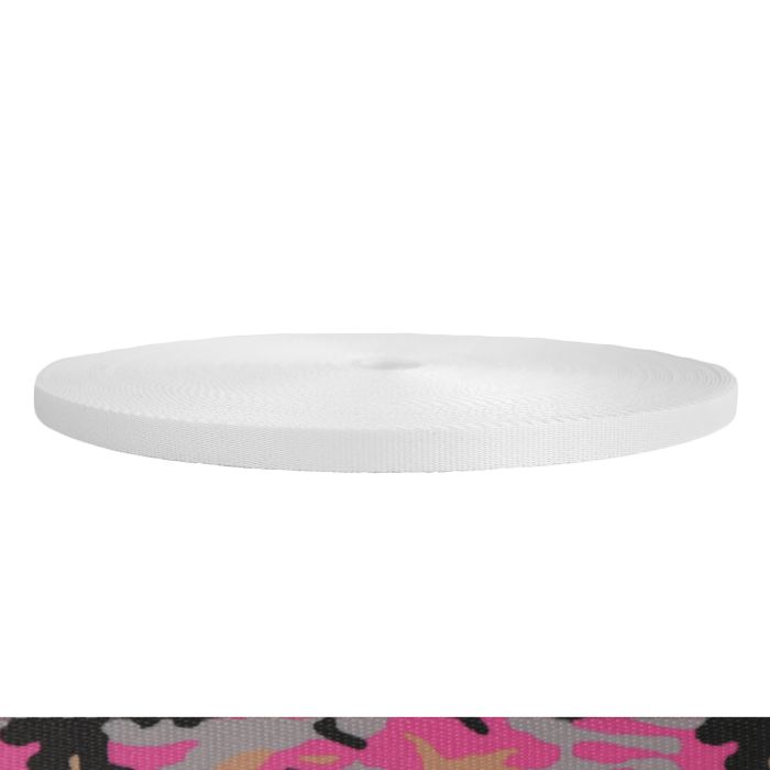 1/2 Inch Picture Quality Polyester Webbing Camouflage Pink