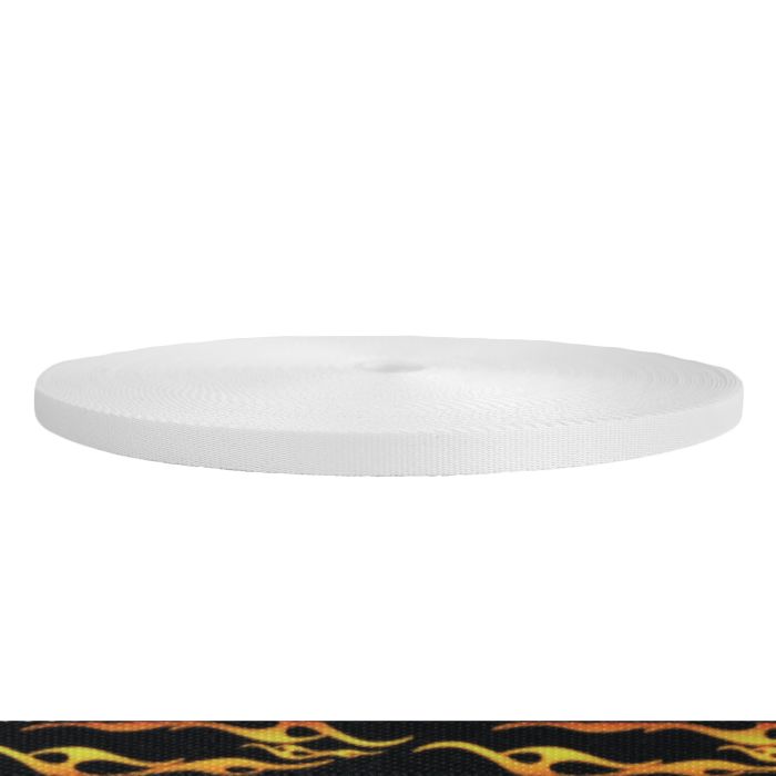 1/2 Inch Picture Quality Polyester Webbing Hot Rod Flames