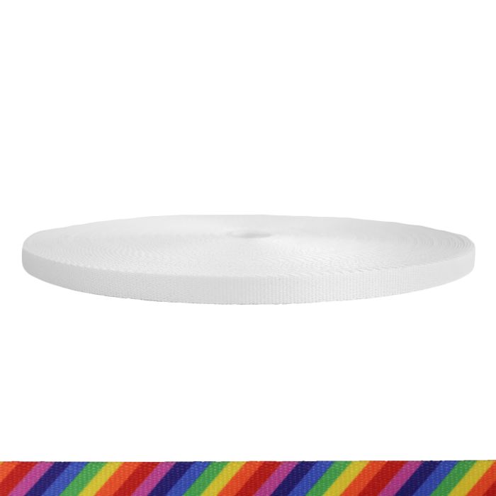 1/2 Inch Picture Quality Polyester Webbing Rainbow Stripe