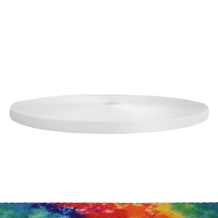 1/2 Inch Picture Quality Polyester Webbing Tie Dye