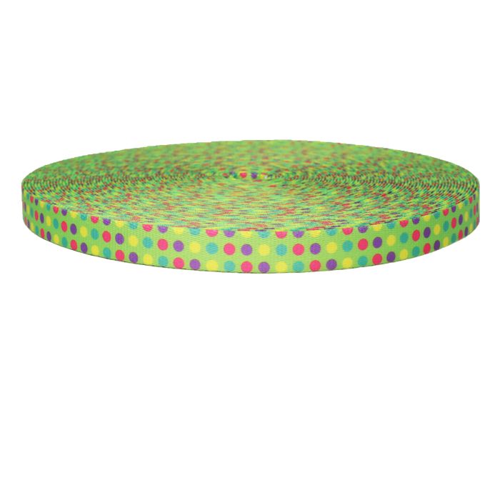 3/4 Inch Picture Quality Polyester Webbing Candy Dots