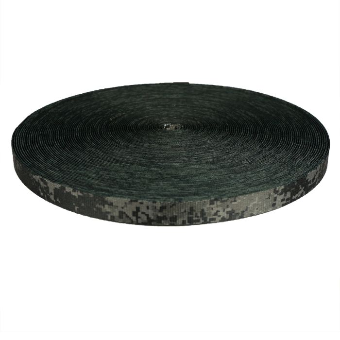 3/4 Inch Picture Quality Polyester Webbing Camouflage Digital Dark