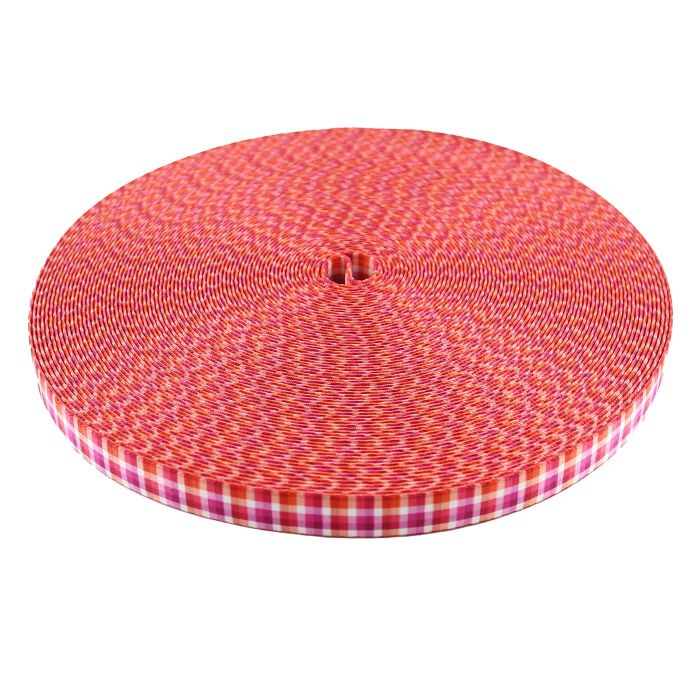 3/4 Inch Picture Quality Polyester Webbing Lesbian Pride Plaid