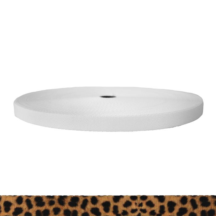 3/4 Inch Picture Quality Polyester Webbing Leopard