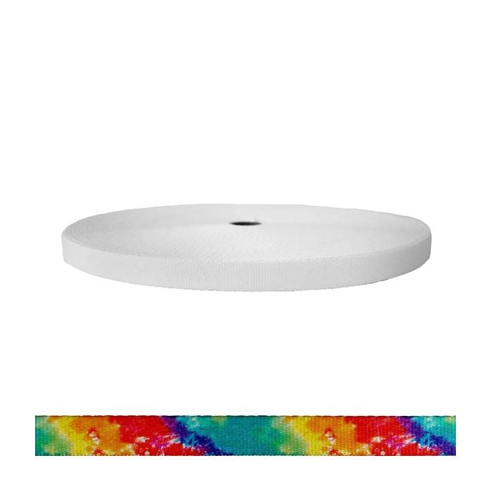 3/4 Inch Picture Quality Polyester Webbing Tie Dye