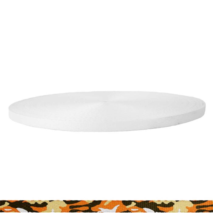3/8 Inch Picture Quality Polyester Webbing Camouflage Autumn