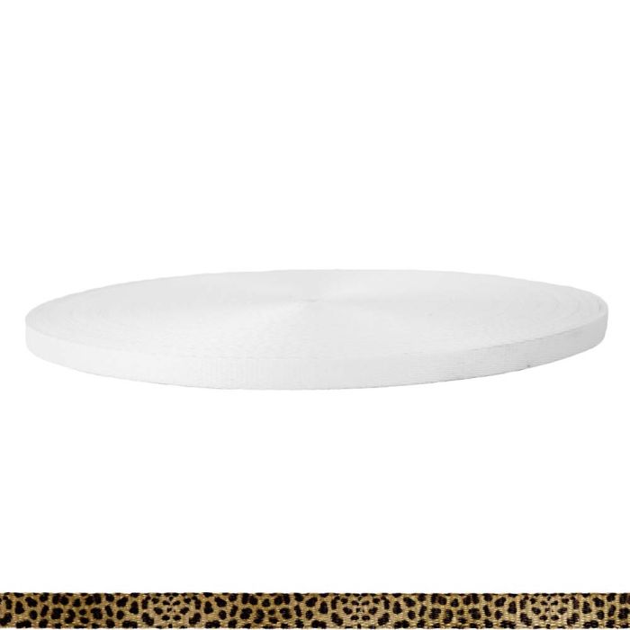 3/8 Inch Picture Quality Polyester Webbing Leopard